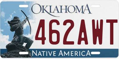 OK license plate 462AWT