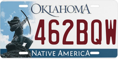 OK license plate 462BQW