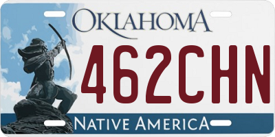 OK license plate 462CHN