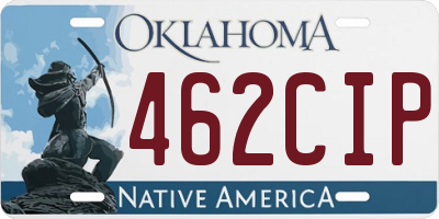 OK license plate 462CIP