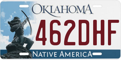 OK license plate 462DHF