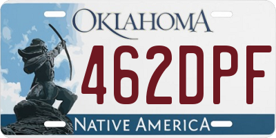 OK license plate 462DPF