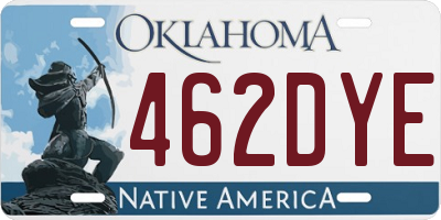 OK license plate 462DYE