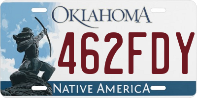 OK license plate 462FDY