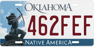 OK license plate 462FEF