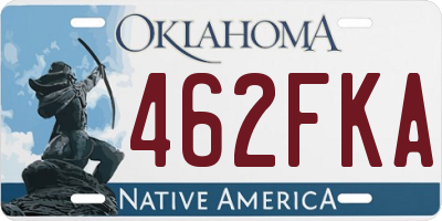 OK license plate 462FKA