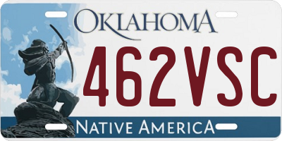 OK license plate 462VSC