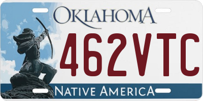 OK license plate 462VTC