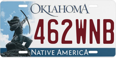 OK license plate 462WNB