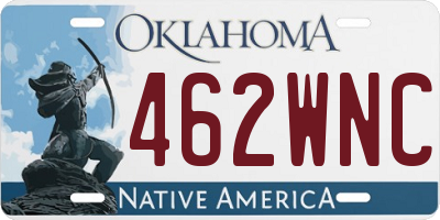 OK license plate 462WNC