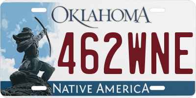 OK license plate 462WNE