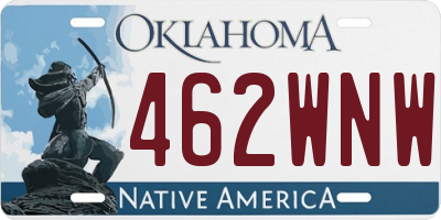 OK license plate 462WNW