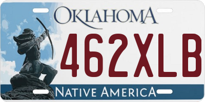 OK license plate 462XLB