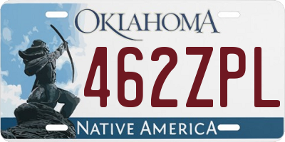 OK license plate 462ZPL