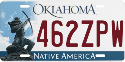 OK license plate 462ZPW