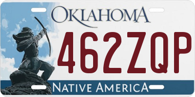 OK license plate 462ZQP