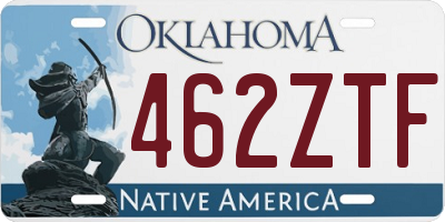 OK license plate 462ZTF