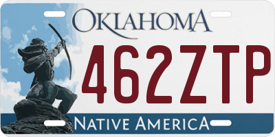 OK license plate 462ZTP