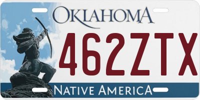 OK license plate 462ZTX