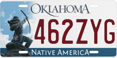 OK license plate 462ZYG