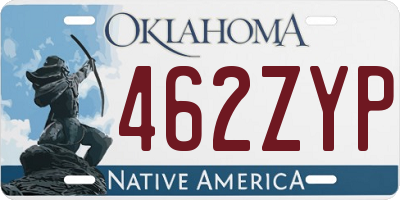 OK license plate 462ZYP