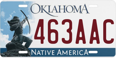 OK license plate 463AAC