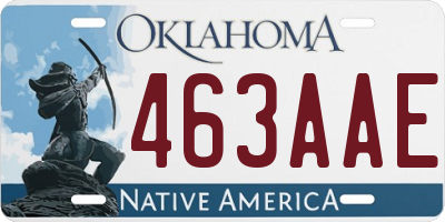 OK license plate 463AAE