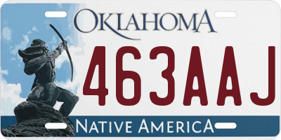 OK license plate 463AAJ