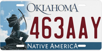 OK license plate 463AAY