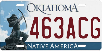 OK license plate 463ACG