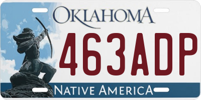 OK license plate 463ADP