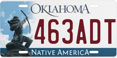 OK license plate 463ADT