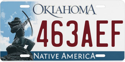 OK license plate 463AEF