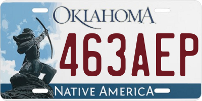 OK license plate 463AEP