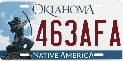 OK license plate 463AFA