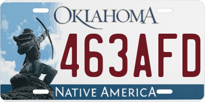 OK license plate 463AFD