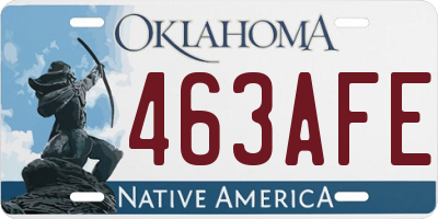 OK license plate 463AFE
