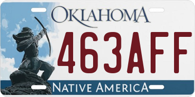 OK license plate 463AFF