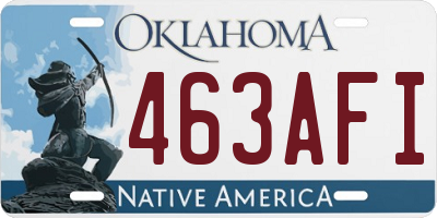 OK license plate 463AFI