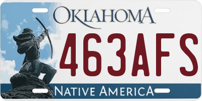 OK license plate 463AFS