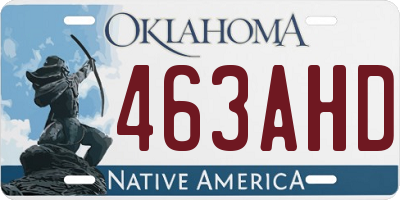 OK license plate 463AHD
