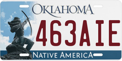 OK license plate 463AIE