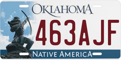 OK license plate 463AJF