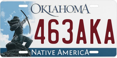 OK license plate 463AKA