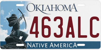 OK license plate 463ALC