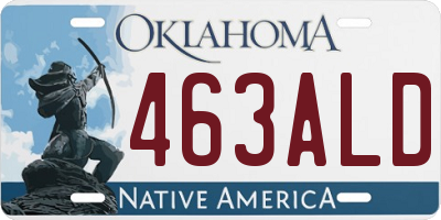 OK license plate 463ALD