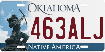 OK license plate 463ALJ