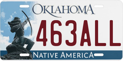 OK license plate 463ALL