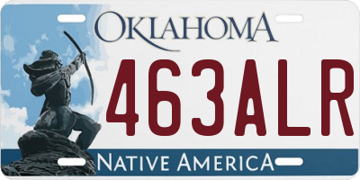 OK license plate 463ALR