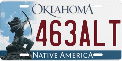 OK license plate 463ALT